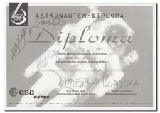 Diploma de astronauta da ESA (não usado) assinado à mão por 4 astronautas/cosmonautas - 6790, usado comprar usado  Enviando para Brazil
