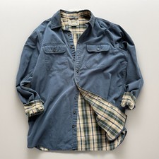 Jaqueta masculina LL Bean flanela forrada xadrez tarefa furacão botão L 298205 comprar usado  Enviando para Brazil