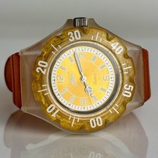 Relógio Speedo laranja gelado moldura giratória pulseiras transparentes e estojo nova bateria, usado comprar usado  Enviando para Brazil