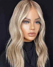 Perucas de cabelo humano 100% cabelo humano frente renda destaque loiro cinza marrom 14" Balayage  comprar usado  Enviando para Brazil