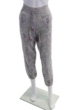 Calça Calypso Saint Barth Feminina Cintura Alta Cordão Floral Branca Roxa Pequena, usado comprar usado  Enviando para Brazil
