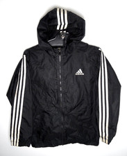 Jaqueta corta-vento Adidas vintage anos 90 feminina média zíper completo náilon preta trevo, usado comprar usado  Enviando para Brazil