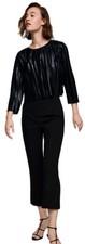 Usado, Blusa Zara Basic tamanho S plissada metálica manga 3/4 metal líquido boxy preta nova sem etiquetas comprar usado  Enviando para Brazil