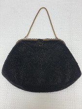 Bolsa de noite preta vintage Delill feita à mão com espelho e pente originais  comprar usado  Enviando para Brazil