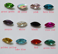 100 peças joias de vidro cor inferior afiada 7 mm x 15 mm strass Navette, usado comprar usado  Enviando para Brazil
