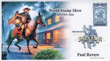 25-324, 2025, Boston 2026, Capa de Primeiro Dia, Carimbo Postal Digital Colorido, Paul Revere, comprar usado  Enviando para Brazil