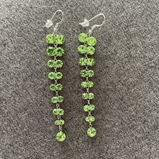 LINDOS BRINCOS DE CRISTAL DE STRASS VERDE PENDURADOS comprar usado  Enviando para Brazil