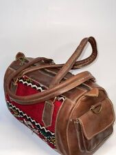 Bolsa de couro aventura viagem kilim boho fim de semana tapete vintage tamanho grande comprar usado  Enviando para Brazil