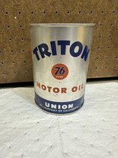 LATA DE ÓLEO DE MOTOR VINTAGE UNION 76 TRITON LATA DE UM QUARTO *vazia* comprar usado  Enviando para Brazil