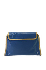 Bolsa de mão Marc Jacobs feminina fecho aba urze azul ouro metálico comprar usado  Enviando para Brazil