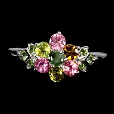 Anel de prata esterlina 925 redondo turmalina cromo diópsido joia de pedra preciosa tamanho 9 comprar usado  Enviando para Brazil