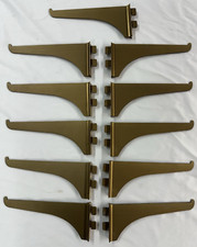 (11) Vintage 6 pol. Suportes de prateleira de metal alumínio com fenda tom dourado MCM Lustra? comprar usado  Enviando para Brazil