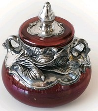 Glasdose kunstglas silber gebraucht kaufen  Bietigheim-Bissingen