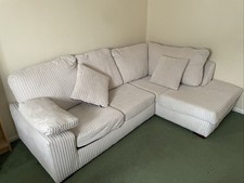 White corduroy sofa for sale  OLNEY