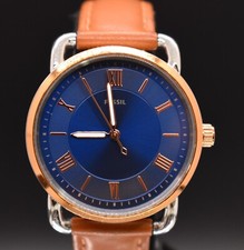 Antigo Relógio Feminino FOSSIL COPELAND ES4825 Ouro Rosa Tom Prata Couro BATERIA NOVA, usado comprar usado  Enviando para Brazil