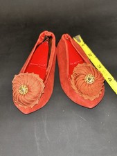 Usado, Lindos sapatos de boneca Bebe de couro vermelho francês com roseta. comprar usado  Enviando para Brazil