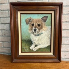 Pintura a óleo vintage para cachorro Jack Russell Terrier MCM - Assinado Dee J. Witten, usado comprar usado  Enviando para Brazil