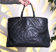 Usado, VERIFICADO Autêntica Bolsa Tote CHANEL Preta Acolchoada Couro Caviar Atemporal CC GG comprar usado  Enviando para Brazil