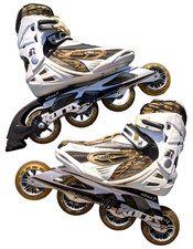 Patins femininos Roces R300 em linha patins tamanho 8 EUA 41 UE branco preto bronzeado comprar usado  Enviando para Brazil
