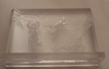 Lucite acrílico cena de neve infantil patinação no gelo 6" x 4" esculpida, usado comprar usado  Enviando para Brazil