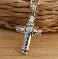 Pingente de prata esterlina 925 sólido cruz celta com design Claddagh joias comprar usado  Enviando para Brazil