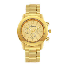 Relógio de pulso masculino de luxo tom dourado pulseira de aço inoxidável analógico empresarial quartzo comprar usado  Enviando para Brazil
