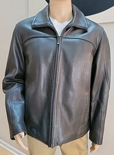 Jaqueta pesada masculina de couro preta Calvin Klein tamanho G forro acolchoado zíper completo comprar usado  Enviando para Brazil