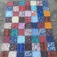 Colcha Vintage Mãe Louca Costurada à Mão Dupla Face 68”x 53” comprar usado  Enviando para Brazil