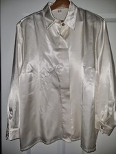 Satinbluse creme nass gebraucht kaufen  Bad Oeynhausen