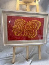 Serigrafia Yayoi Kusama abóbora assinada emoldurada amarela vermelha elegante 2503M comprar usado  Enviando para Brazil