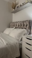 Upholstered champagne chesterf for sale  SEVENOAKS
