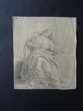 ITALIANO-MODENÊS SCH CA. 1600 - ESTUDO FIGURA RELIGIOSA - CARVÃO ATTR. SCHEDONI, usado comprar usado  Enviando para Brazil