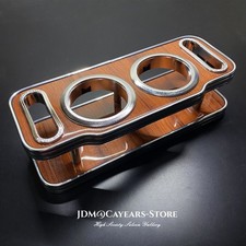 Usado, JDM aba cromada grão de madeira grande porta-copo VIP bebidas carro instrumento mesa comprar usado  Enviando para Brazil