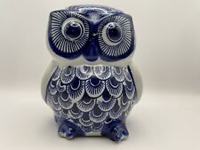 Usado, Estátua de Coruja de Cerâmica em Porcelana Azul Cobalto & Branca 6" de Altura Pássaro comprar usado  Enviando para Brazil