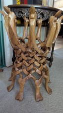 Usado, Base de mesa ornamentada intertravada esculpida à mão madeira camelo comprar usado  Enviando para Brazil