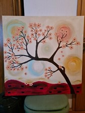 Acrylbild gemalt kirschblüte gebraucht kaufen  Niederaula