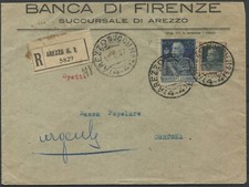 1927 17 AGOSTO RACCOMANDATA DA AREZZO PER CORTONA IN TARIFFA DI L.1,75 ED AFFRAN comprar usado  Enviando para Brazil