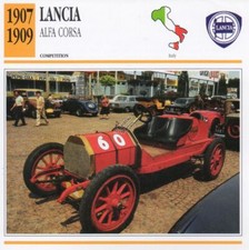 1907-1909 LANCIA Alfa Corsa Racing carro clássico foto/informação maxi cartão comprar usado  Enviando para Brazil