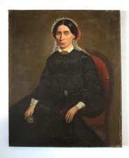 Biedermeier Portret damski Portret eleganckiej damy Pierwsza połowa XIX wieku Jhd. na sprzedaż  PL