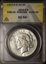 Elite 30 1923-D $1 Prata Dólar da Paz AU 50 VAM 1H ANACS # 7473424 + Bônus comprar usado  Enviando para Brazil