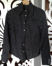 Camicia nero gessato usato  Torino