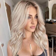 Ombre Aschblonde Perücken für Frauen Lace Frontal Echthaarperücke für Frauen  comprar usado  Enviando para Brazil