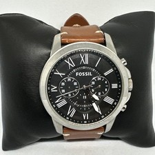 Relógio de quartzo Fossil Grant FS4736 masculino pulseira de couro marrom mostrador analógico HME632, usado comprar usado  Enviando para Brazil