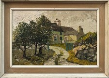Pintura a óleo: fazenda galesa, óleo a bordo comprar usado  Enviando para Brazil
