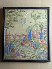 Vintage framed embroidery for sale  IPSWICH