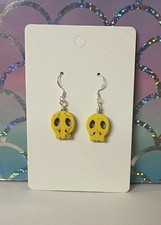 Yellow skull earrings. for sale  TIVERTON