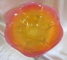 ANTIGA TIGELA DE FRUTAS DE VIDRO CRISTAL ART NOUVEAU 1900 ITÁLIA comprar usado  Enviando para Brazil