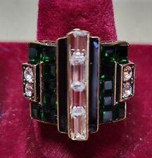 Usado, Anillo Heidi Daus Corte Esmeralda Cristales Swarovski Talla 8.5 Impresionante Pieza segunda mano  Embacar hacia Argentina