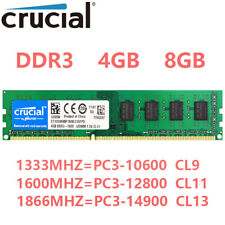 Memória RAM CRUCIAL DDR3 4GB 8GB 1333 1600 1866MHZ desktop DIMM 1.5V 240pins comprar usado  Enviando para Brazil