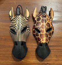 Wooden masks zebra for sale  Shipping to Ireland